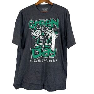 Green Day Kerplunk Flower Album Graphic T-Shirt Mens XL Charcoal Gray Heather